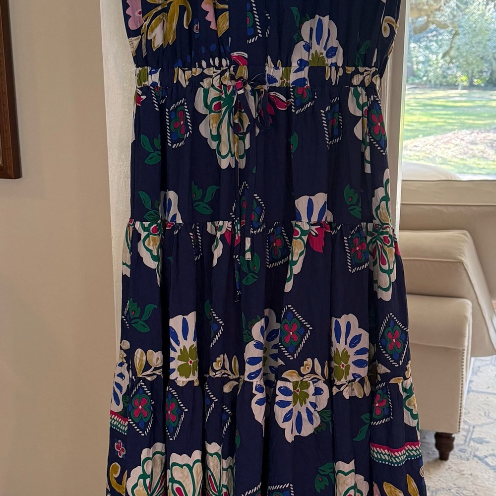 Pinch Floral Maxi Dress - Blue and Green